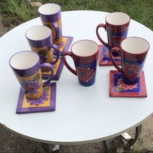 Latte Mugs & Matching Coasters
